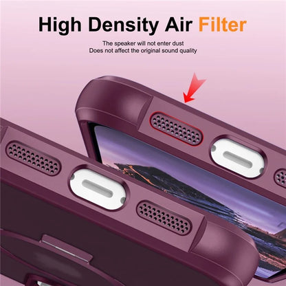 For iPhone 16 Pro Case Compatible with MagSafe Ring Holder Kickstand TPU+PC Phone Cover
