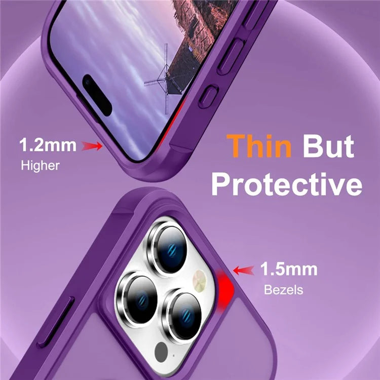 For iPhone 16 Pro Case Compatible with MagSafe Ring Holder Kickstand TPU+PC Phone Cover
