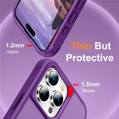 For iPhone 16 Pro Case Compatible with MagSafe Ring Holder Kickstand TPU+PC Phone Cover