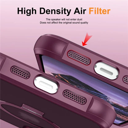 For iPhone 16 Case Compatible with MagSafe Ring Holder Kickstand TPU+PC Phone Cover