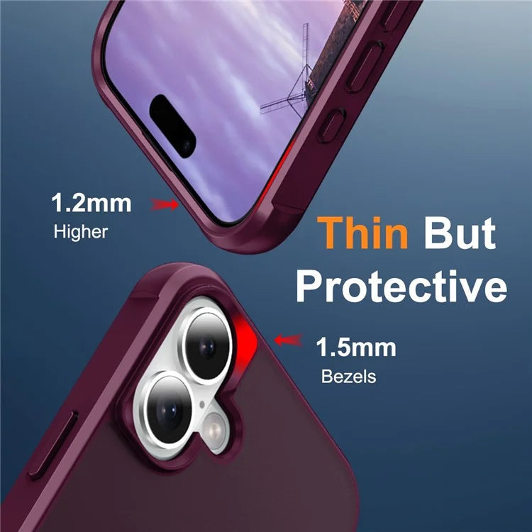 For iPhone 16 Plus Case Compatible with MagSafe Ring Holder Kickstand TPU+PC Phone Cover