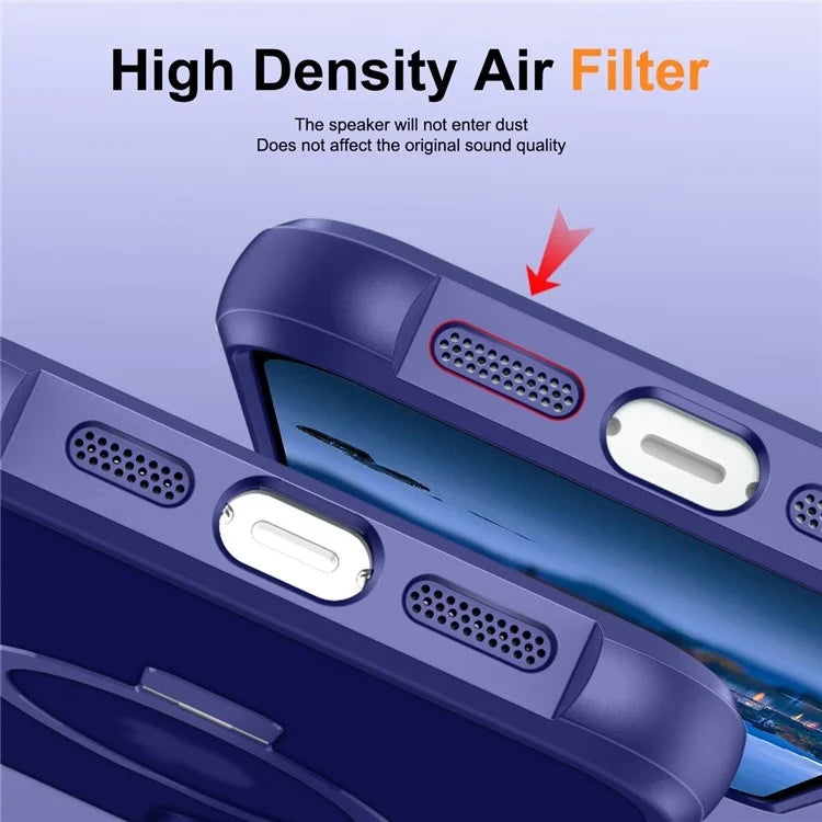 For iPhone 16 Plus Case Compatible with MagSafe Ring Holder Kickstand TPU+PC Phone Cover