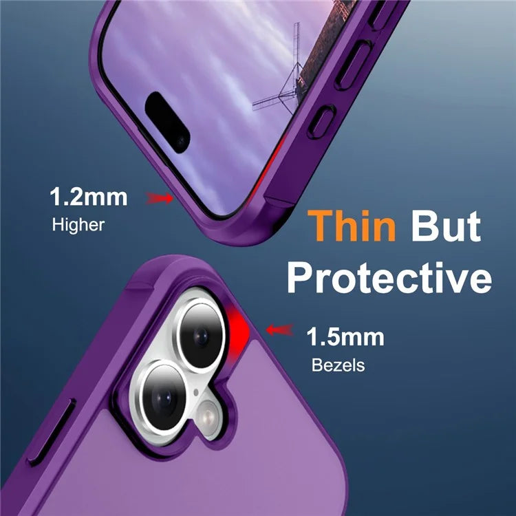 For iPhone 16 Plus Case Compatible with MagSafe Ring Holder Kickstand TPU+PC Phone Cover