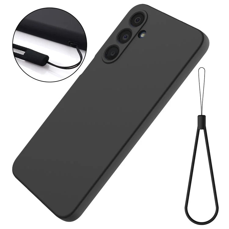 For Samsung Galaxy A16 5G Case Liquid Silicone Anti-Scratch Phone Cover with Hand Strap