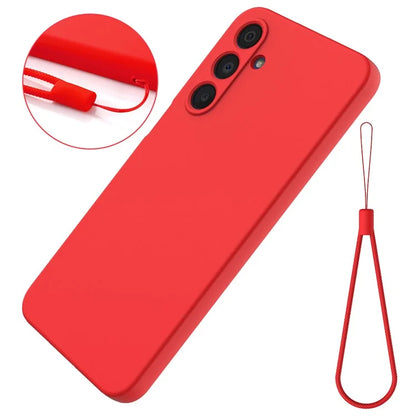 For Samsung Galaxy A16 5G Case Liquid Silicone Anti-Scratch Phone Cover with Hand Strap