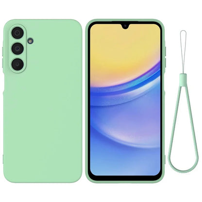 For Samsung Galaxy A16 5G Case Liquid Silicone Anti-Scratch Phone Cover with Hand Strap