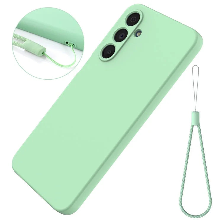 For Samsung Galaxy A16 5G Case Liquid Silicone Anti-Scratch Phone Cover with Hand Strap