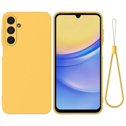 For Samsung Galaxy A16 5G Case Liquid Silicone Anti-Scratch Phone Cover with Hand Strap