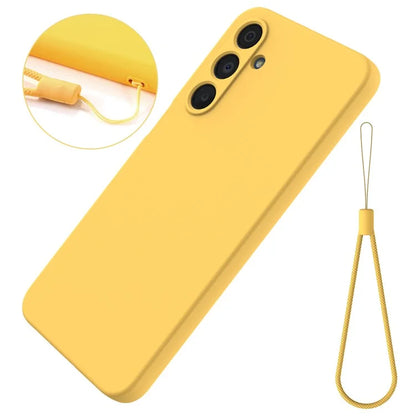 For Samsung Galaxy A16 5G Case Liquid Silicone Anti-Scratch Phone Cover with Hand Strap