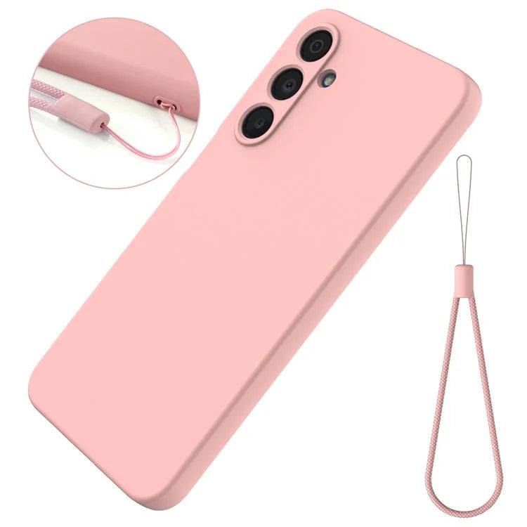 For Samsung Galaxy A16 5G Case Liquid Silicone Anti-Scratch Phone Cover with Hand Strap