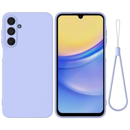 For Samsung Galaxy A16 5G Case Liquid Silicone Anti-Scratch Phone Cover with Hand Strap