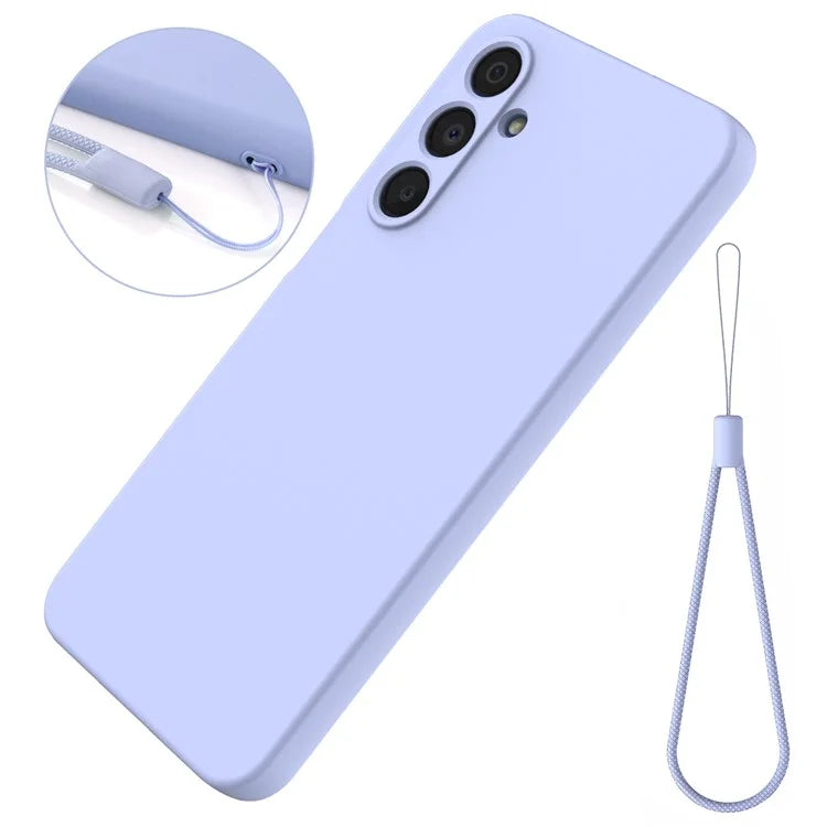 For Samsung Galaxy A16 5G Case Liquid Silicone Anti-Scratch Phone Cover with Hand Strap