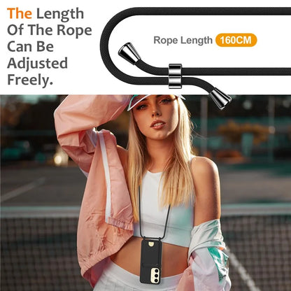 For Samsung Galaxy S23 FE Case Liquid Silicone Card Holder Phone Back Cover with Lanyard