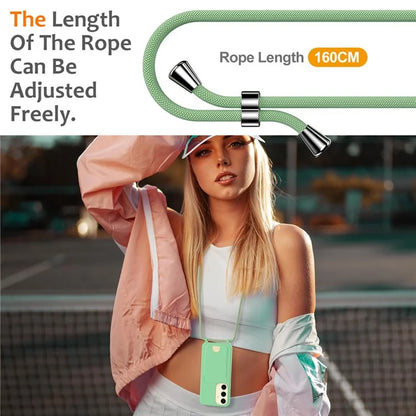 For Samsung Galaxy S23 FE Case Liquid Silicone Card Holder Phone Back Cover with Lanyard
