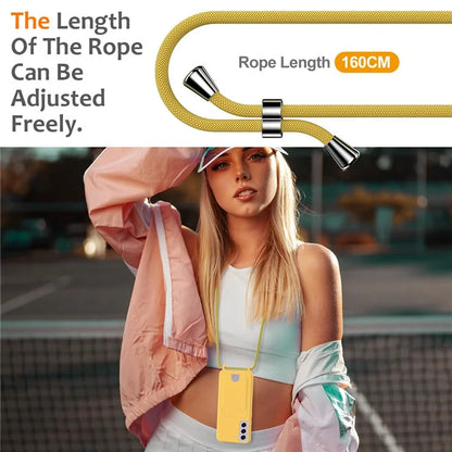 For Samsung Galaxy S21 FE 5G Case Liquid Silicone Card Holder Phone Back Cover with Lanyard