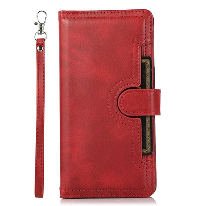 For iPhone 16 Case Split Leather Magnetic Wallet Phone Protector with Wrist Strap