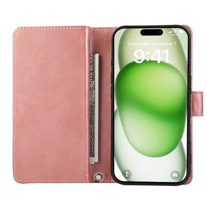 For iPhone 16 Case Split Leather Magnetic Wallet Phone Protector with Wrist Strap