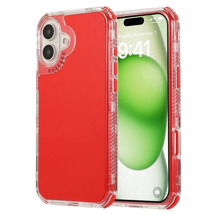 For iPhone 16 Plus Case 3-in-1 Drop-Proof PC+TPU Phone Cover