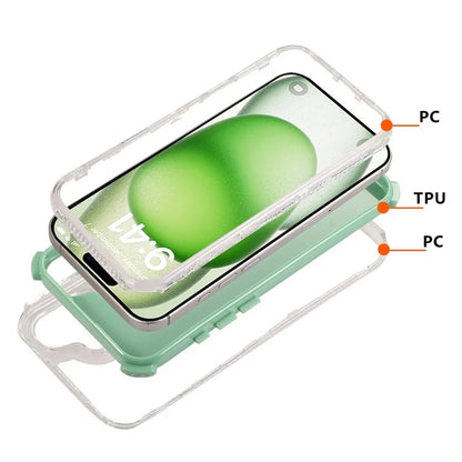 For iPhone 16 Plus Case 3-in-1 Drop-Proof PC+TPU Phone Cover