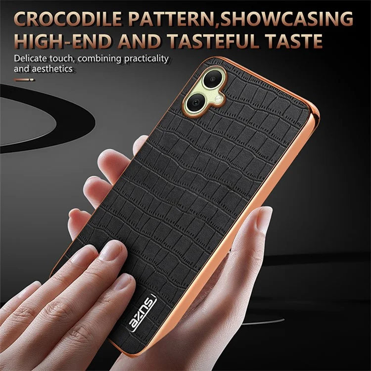 AZNS For Samsung Galaxy A06 Case Electroplating Crocodile Texture PU+TPU Phone Cover
