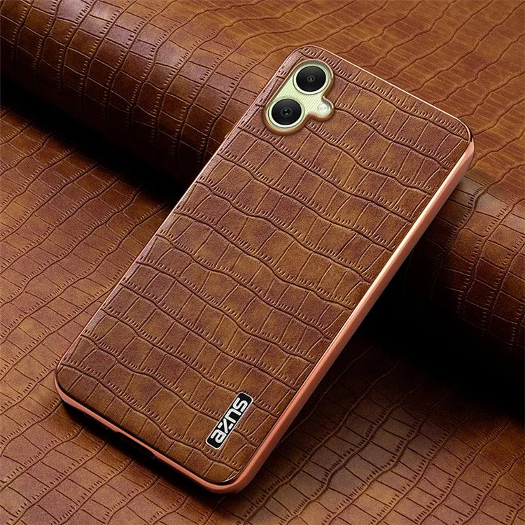 AZNS For Samsung Galaxy A06 Case Electroplating Crocodile Texture PU+TPU Phone Cover