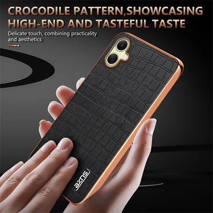 AZNS For Samsung Galaxy A06 Case Electroplating Crocodile Texture PU+TPU Phone Cover