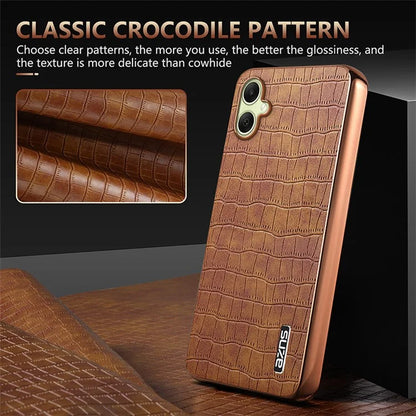 AZNS For Samsung Galaxy A06 Case Electroplating Crocodile Texture PU+TPU Phone Cover