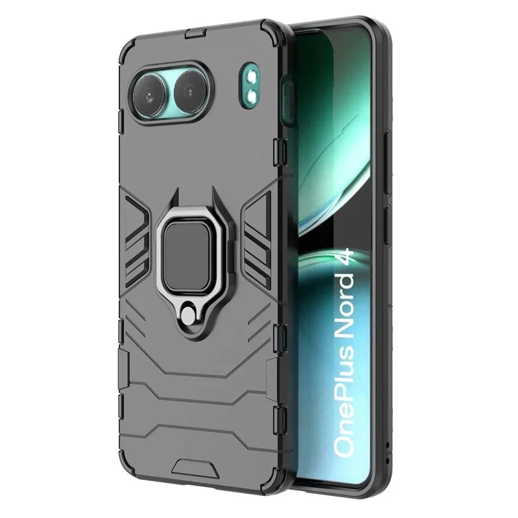 For OnePlus Nord 4 Case PC+TPU Protective Phone Cover with Ring Kickstand