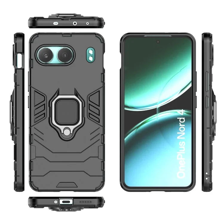 For OnePlus Nord 4 Case PC+TPU Protective Phone Cover with Ring Kickstand