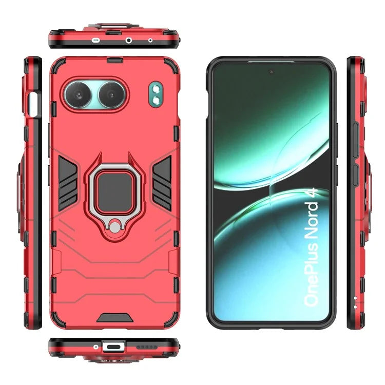For OnePlus Nord 4 Case PC+TPU Protective Phone Cover with Ring Kickstand