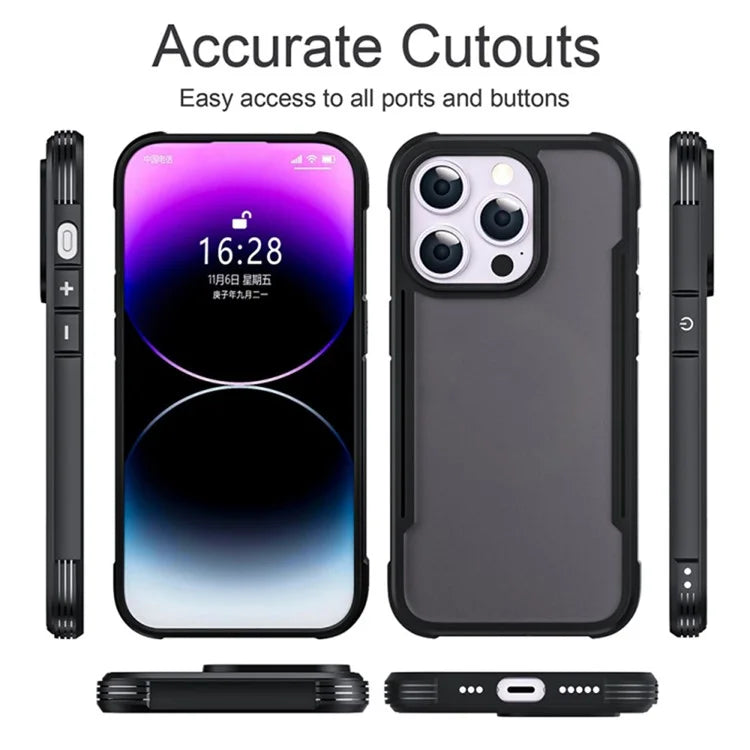 For iPhone 16 Pro Max Case PC+TPU Drop-Proof Skin-Touch Phone Back Cover