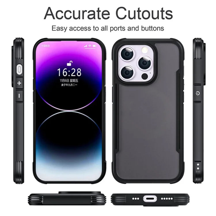 For iPhone 16 Pro Max Case PC+TPU Drop-Proof Skin-Touch Phone Back Cover