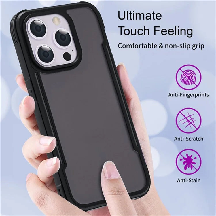 For iPhone 16 Pro Case PC+TPU Drop-Proof Skin-Touch Phone Back Cover