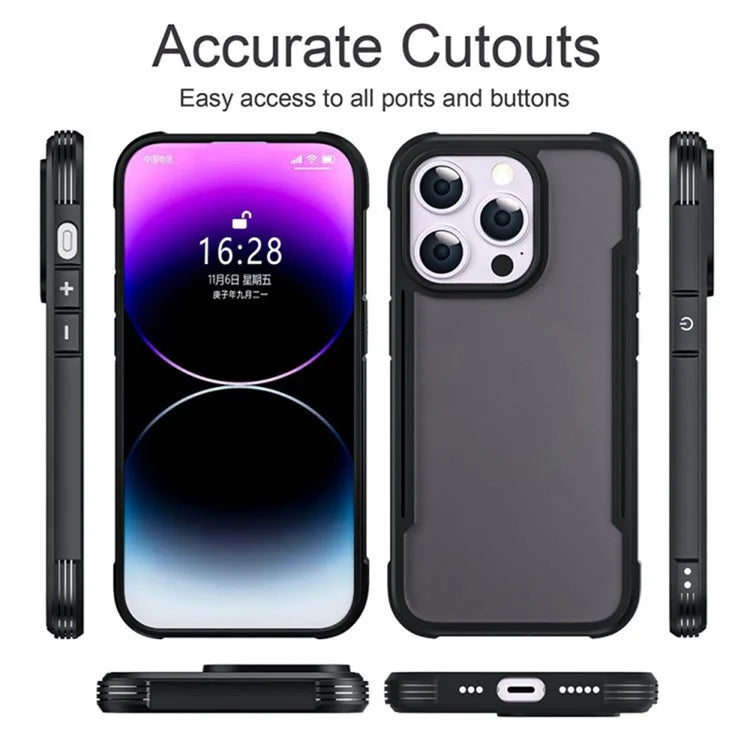 For iPhone 16 Pro Case PC+TPU Drop-Proof Skin-Touch Phone Back Cover