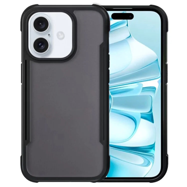 For iPhone 16 Case PC+TPU Drop-Proof Skin-Touch Phone Back Cover