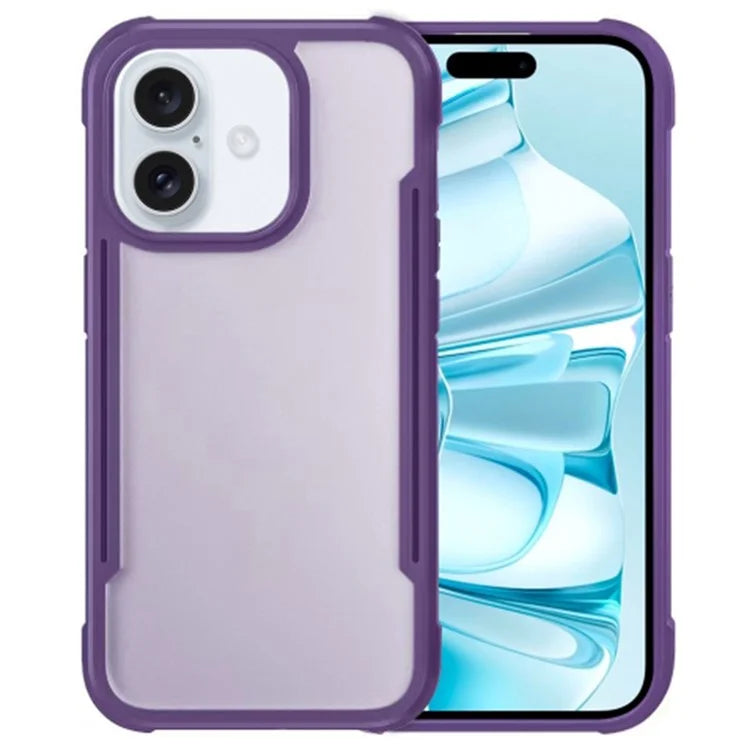 For iPhone 16 Plus Case PC+TPU Drop-Proof Skin-Touch Phone Back Cover