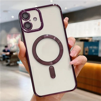 For iPhone 16 Plus Case Electroplating TPU Phone Cover Compatible with MagSafe