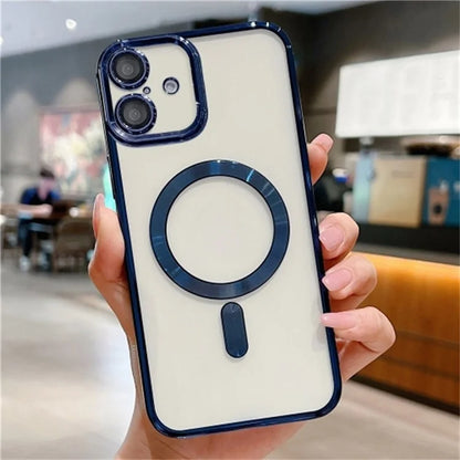 For iPhone 16 Plus Case Electroplating TPU Phone Cover Compatible with MagSafe