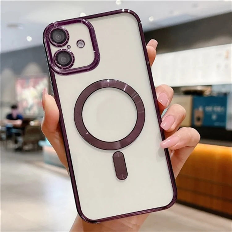 For iPhone 16 Case Electroplating TPU Phone Cover Compatible with MagSafe