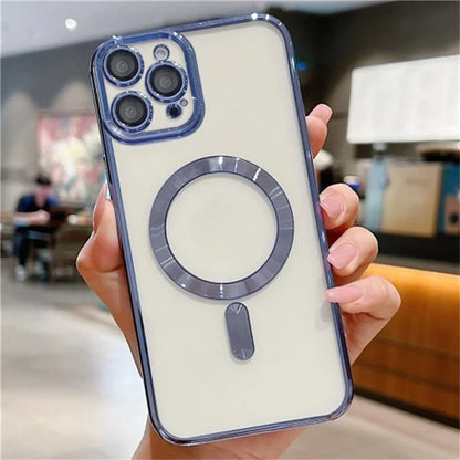 For iPhone 16 Pro Case Electroplating TPU Phone Cover Compatible with MagSafe