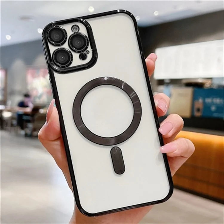 For iPhone 16 Pro Case Electroplating TPU Phone Cover Compatible with MagSafe