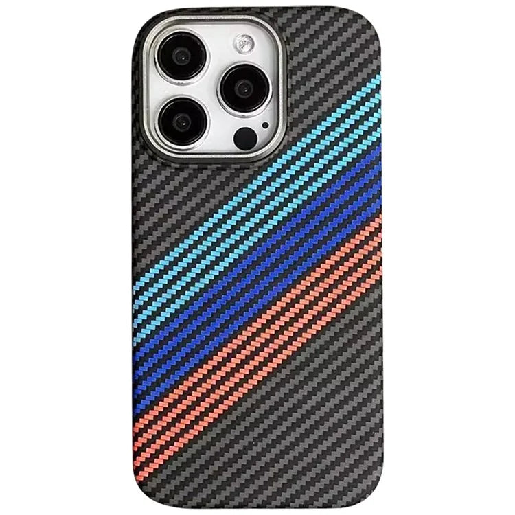 For iPhone 15 Pro Case Compatible with MagSafe Carbon Fiber Texture PC Phone Cover