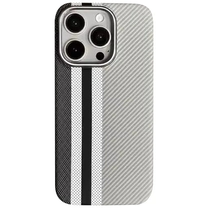 For iPhone 15 Pro Case Compatible with MagSafe Carbon Fiber Texture PC Phone Cover