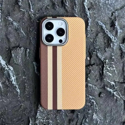 For iPhone 15 Pro Case Compatible with MagSafe Carbon Fiber Texture PC Phone Cover