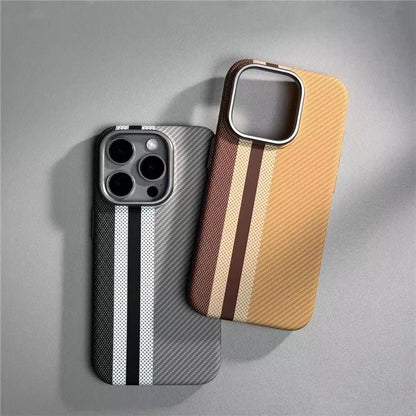 For iPhone 15 Pro Case Compatible with MagSafe Carbon Fiber Texture PC Phone Cover