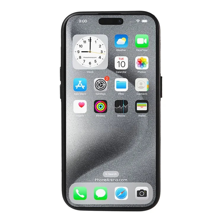 006 For iPhone 16 Pro Case Anti-Drop Leather + TPU Phone Cover Card Slot Ring Kickstand