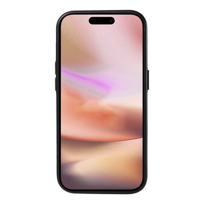 006 For iPhone 16 Plus Case Anti-Drop Leather + TPU Phone Cover Card Slot Ring Kickstand