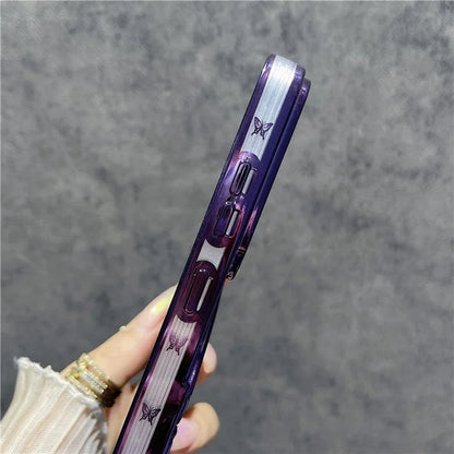 For Samsung Galaxy S24 Case Quicksand Butterfly TPU Phone Cover with Glass Lens Film