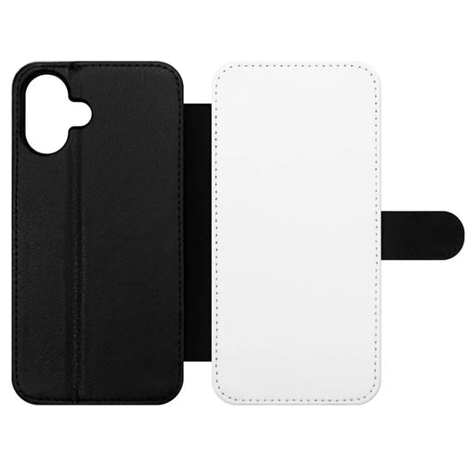 For iPhone 16 Case PU Leather Sublimation Blank Smart Phone Cover with Card Holder