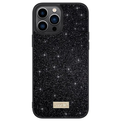 SULADA For iPhone 16 Pro Case PU Leather+PC+TPU Glitter Sequins Back Phone Cover